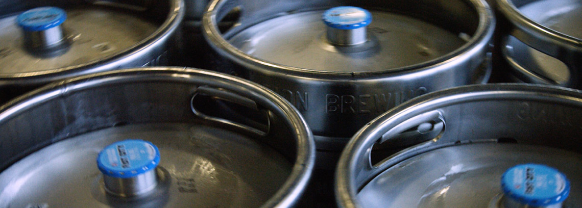 top view of a group of kegs